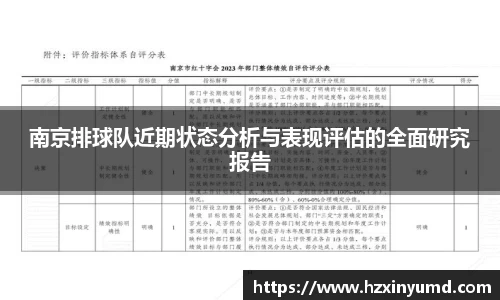 南京排球队近期状态分析与表现评估的全面研究报告