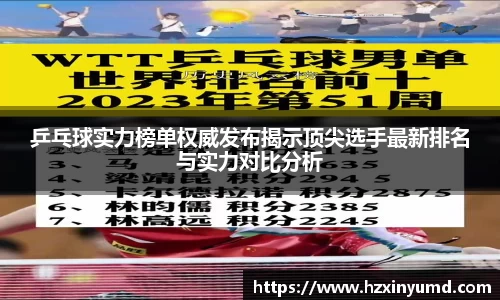 乒乓球实力榜单权威发布揭示顶尖选手最新排名与实力对比分析