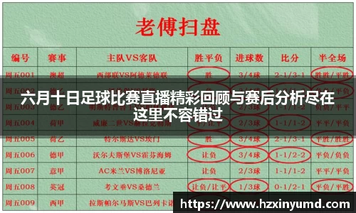 六月十日足球比赛直播精彩回顾与赛后分析尽在这里不容错过